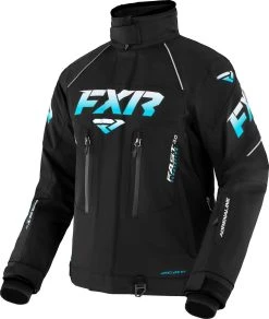 FXR 2023 Adrenaline Womens Snowmobile Jacket Black/Sky Blue Fade
