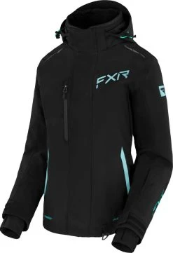 FXR 2023 Edge Womens Snowmobile Jacket Black/Seafoam-Mint Fade