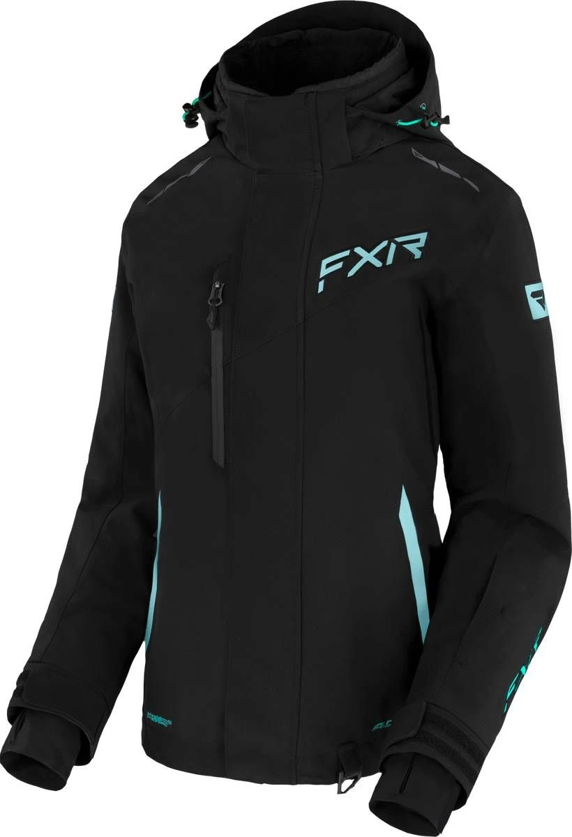 FXR 2023 Edge Womens Snowmobile Jacket Black/Seafoam-Mint Fade 3 FXR 2023 Edge Womens Snowmobile Jacket Black/Seafoam-Mint Fade