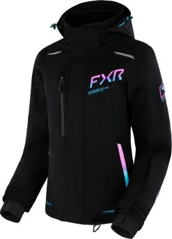 FXR 2023 Renegade FX Womens Snowmobile Jacket Black/Sky Blue-E Pink Fade