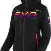 FXR 2023 Maverick Womens Snowmobile Jacket Black/Neon Fusion -FXR SHOP 4809855
