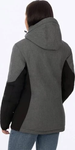 FXR Vertical Pro Insulated Softshell Womens Snowmobile Jacket Grey/Black -FXR SHOP 4809892 2