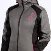FXR Pulse Softshell Womens Snowmobile Jacket Grey/Rasberry -FXR SHOP 4809893