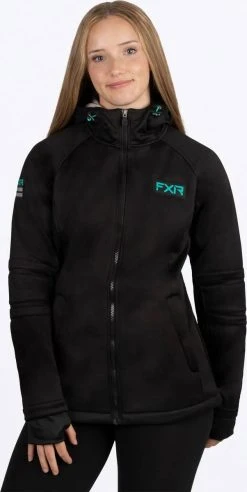 FXR Maverick Softshell Womens Snowmobile Jacket Black/Mint